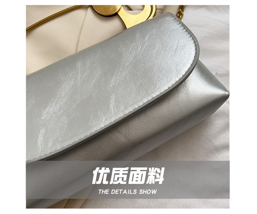 Safety Pin Handle Flap Crossbody Bag