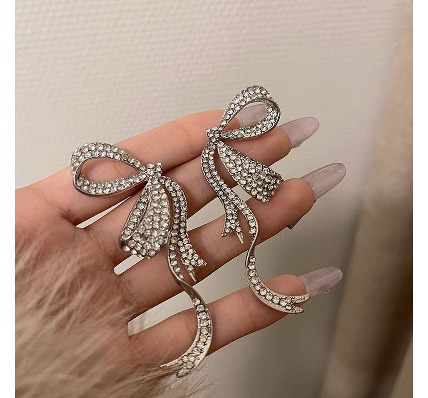 Bow Rhinestone Stud Earring