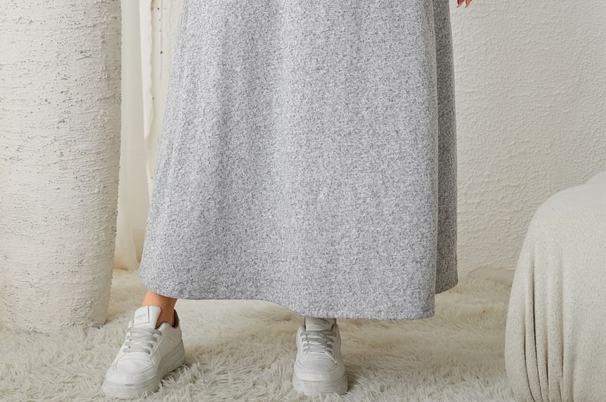 Long Sleeve Hoodie Style A-Line Maxi Dress