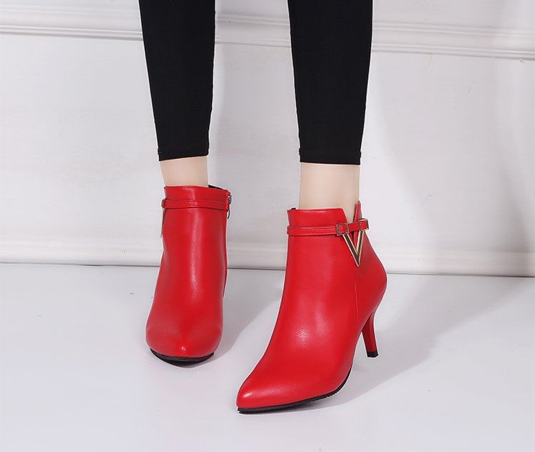 Pointed Stiletto Ankle Boots