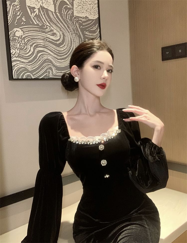 Spaghetti Strap Square Neck Lace Trim Single