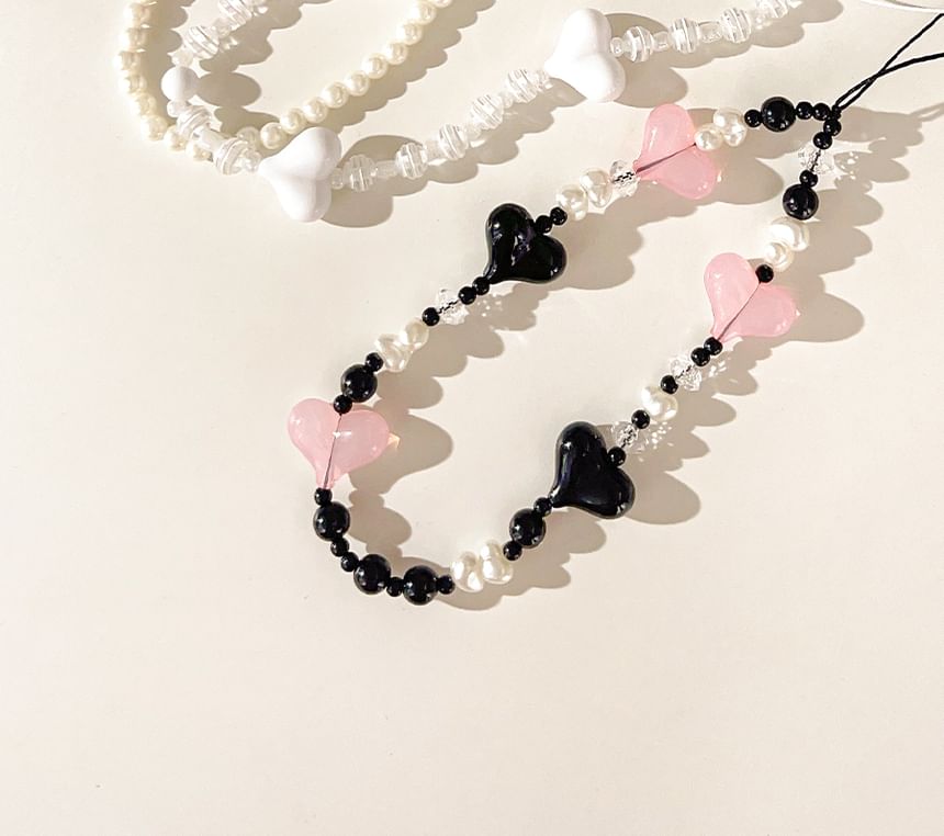Heart Bead Phone Strap