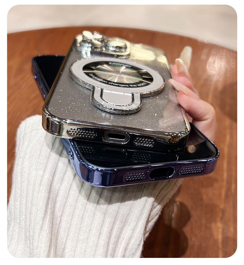 Case Phone Glitter Stand Ring