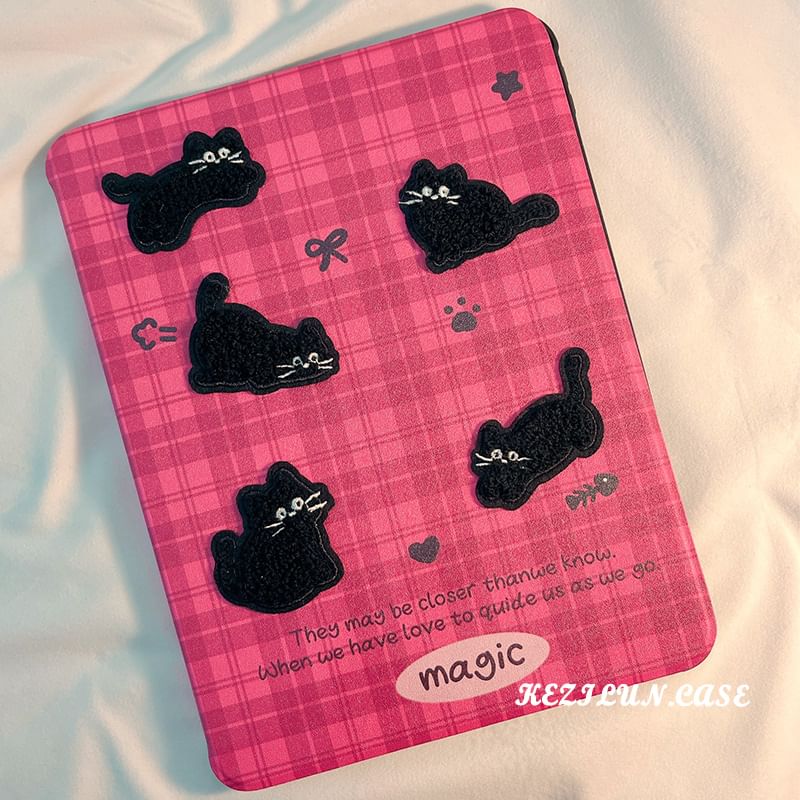 Cat iPad Plaid Case