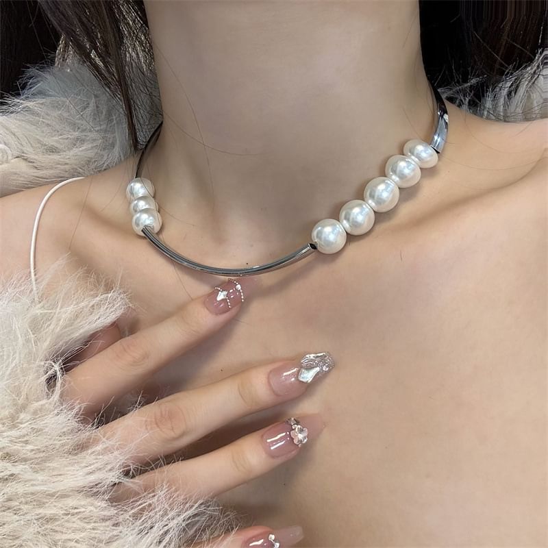 Necklace Beaded Faux Pearl