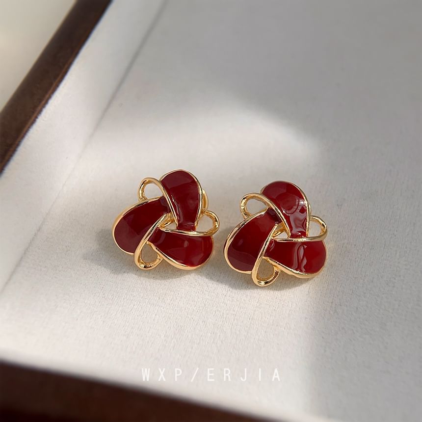 Clip-On Earring Geometric Glaze