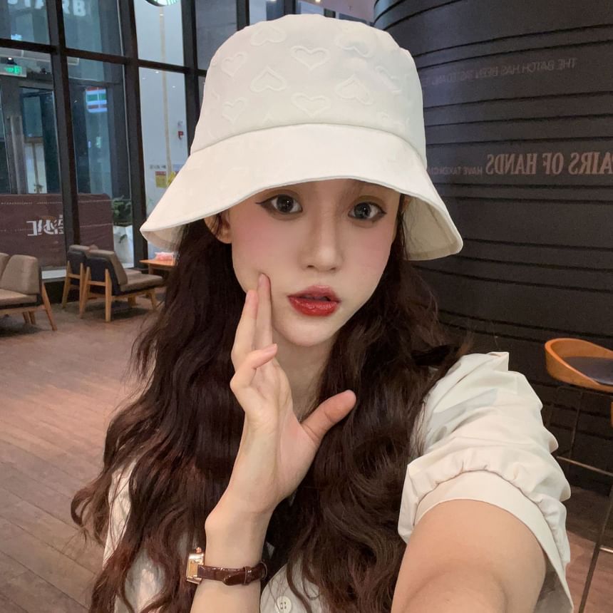Hat Heart Bucket Jacquard
