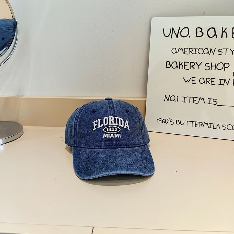 Baseball Washed Embroidered Lettering Cap