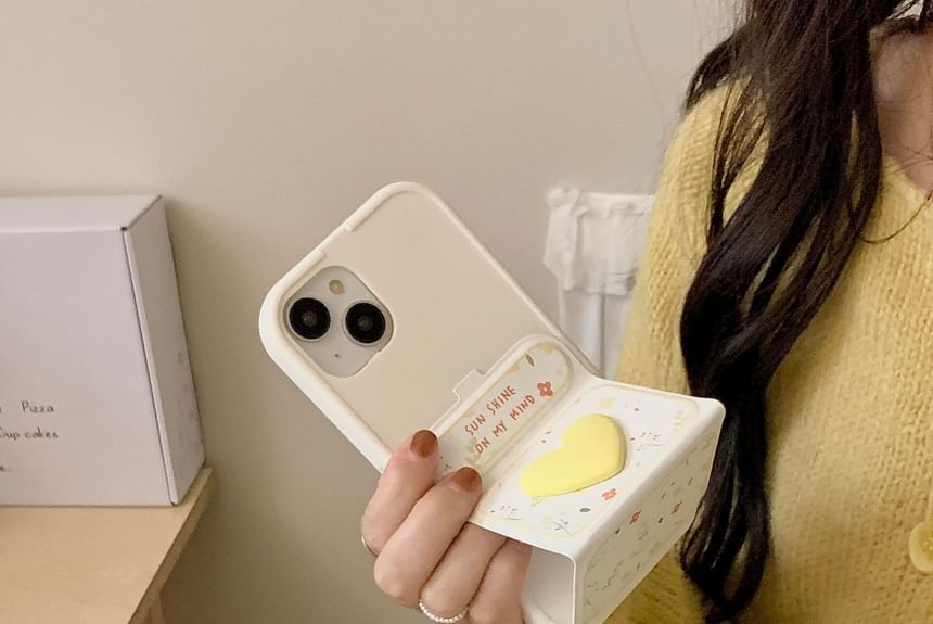 Floral Heart Foldable Stand Phone Case