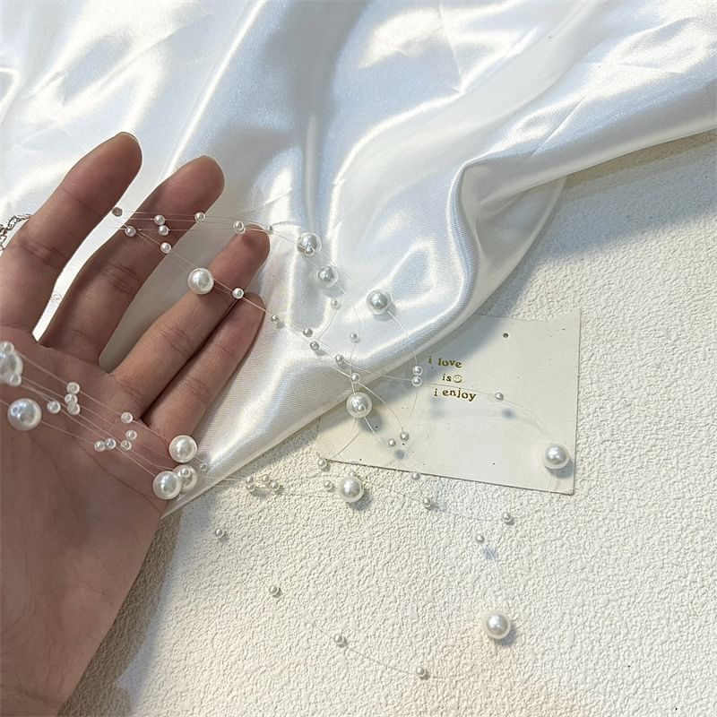 Layered Choker Faux Pearl