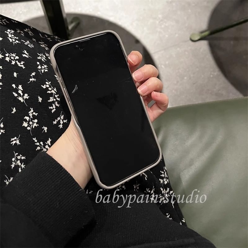 Metal Plate Faux Leather Phone Case