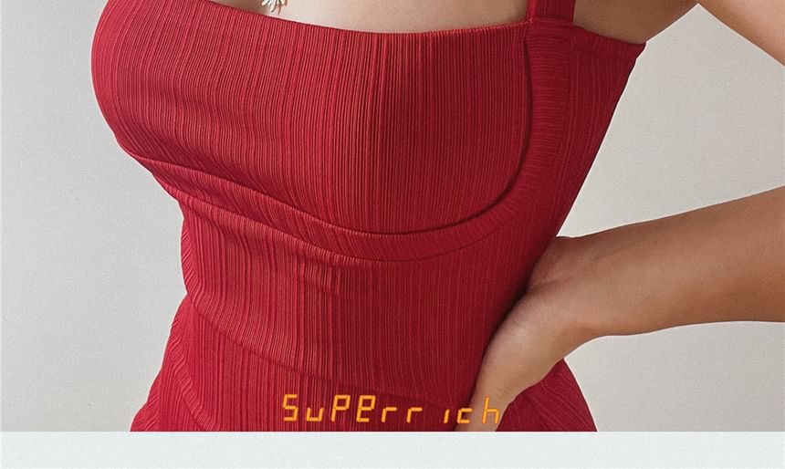 Shoulder Midi Plain Dress Sheath Off