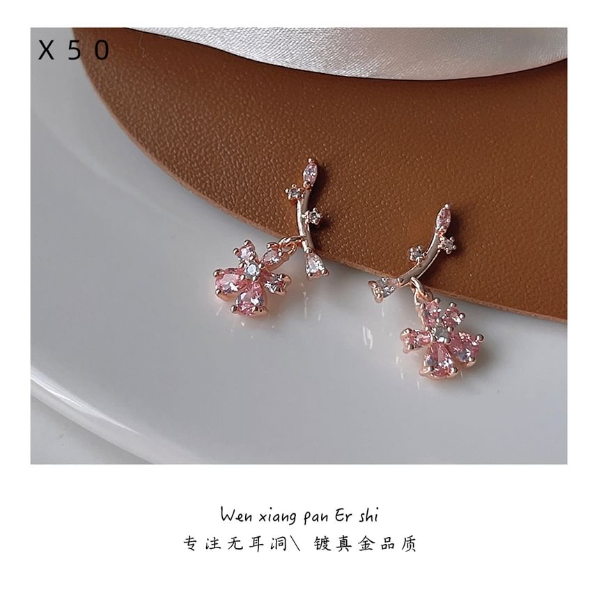 Rhinestone Alloy Floral Ear Cuff