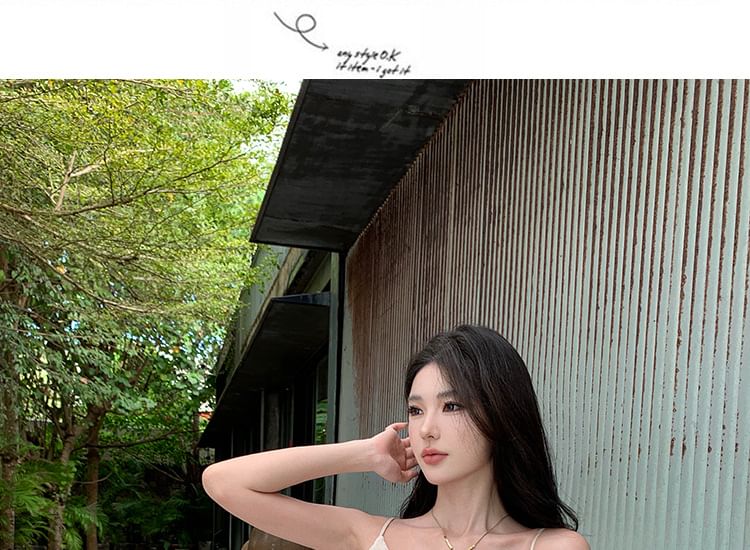 Spaghetti Strap Cowl Neck Plain Maxi Mermaid Dress