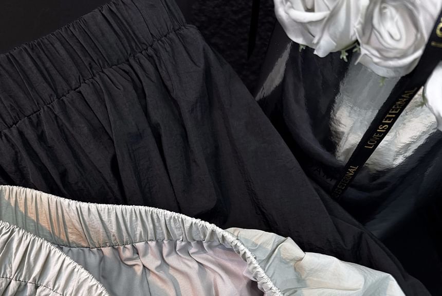 Midi Skirt Waist A-Line Plain High