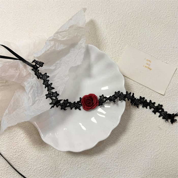 Choker Fabric Rose