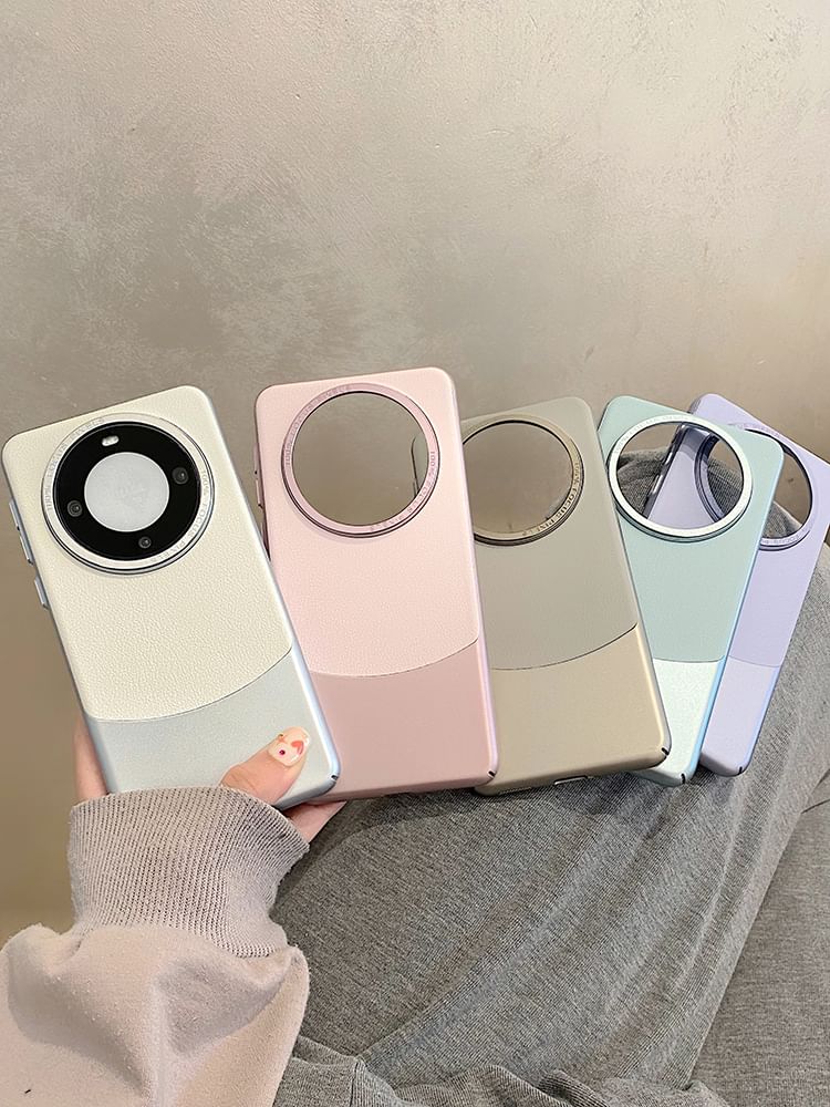 Panel Color Leather Case Faux Phone