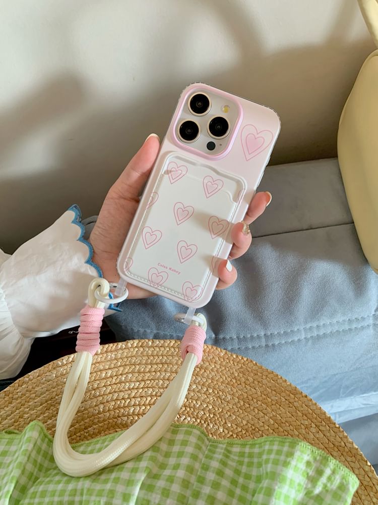 Card Phone Heart Holder Case