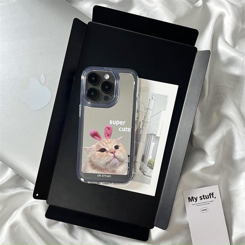 Case Phone Mirrored Cat