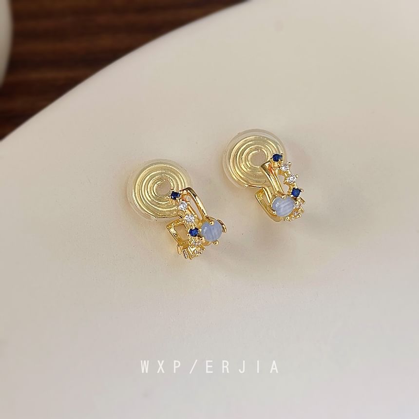 Layered Rhinestone Alloy Ear Cuff