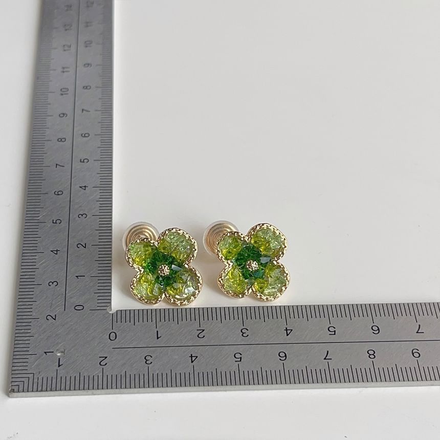 Clover Faux Crystal Alloy Ear Cuff