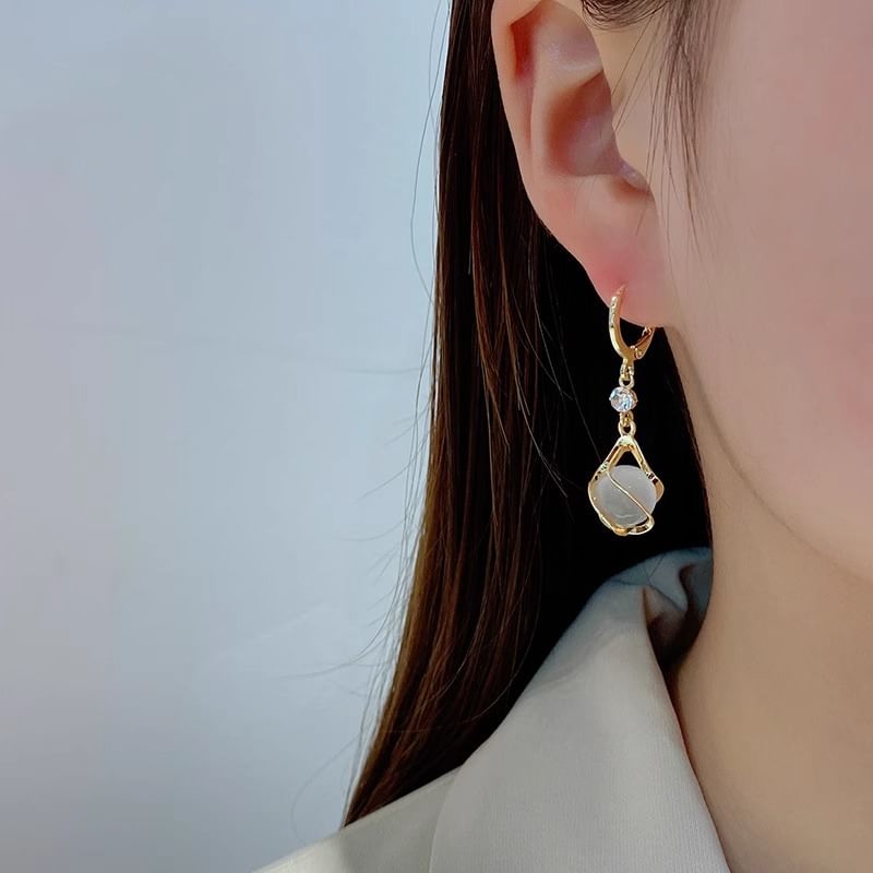 Boucles d'oreilles pendantes en strass et pierres précieuses artificielles