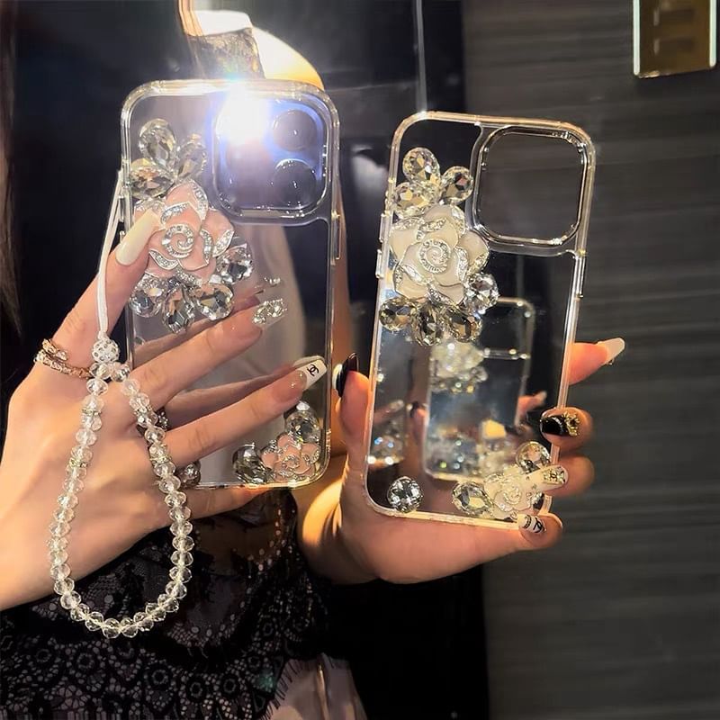 Case Phone Mirrored Strap Floral