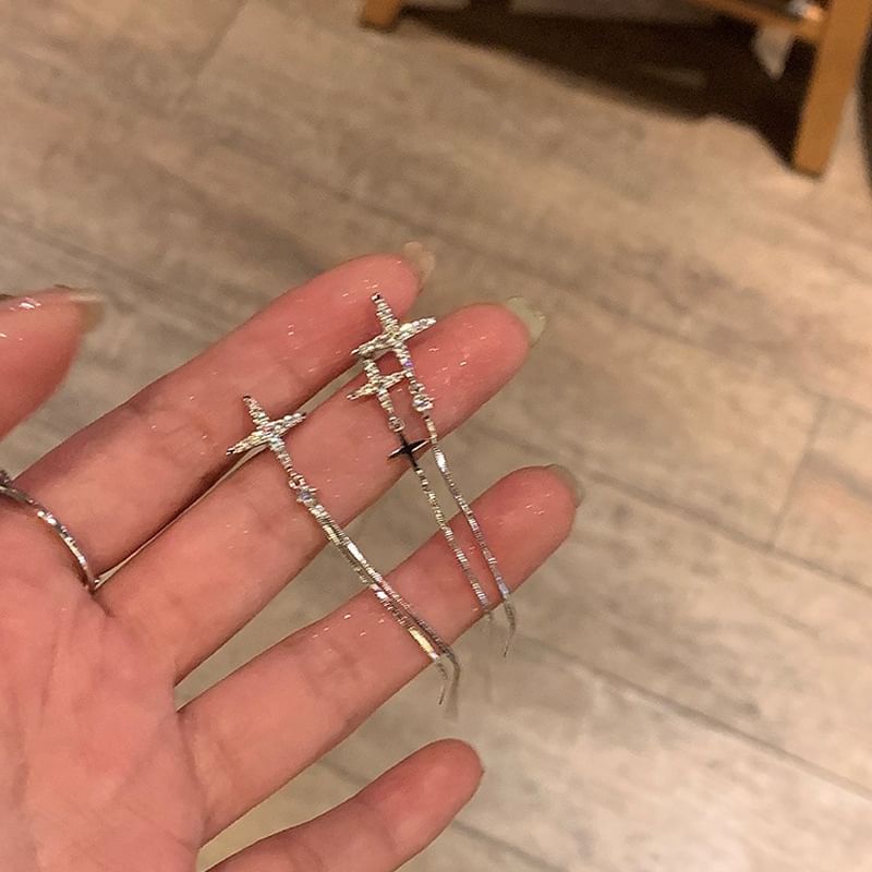 Rhinestone Star Drop Earring