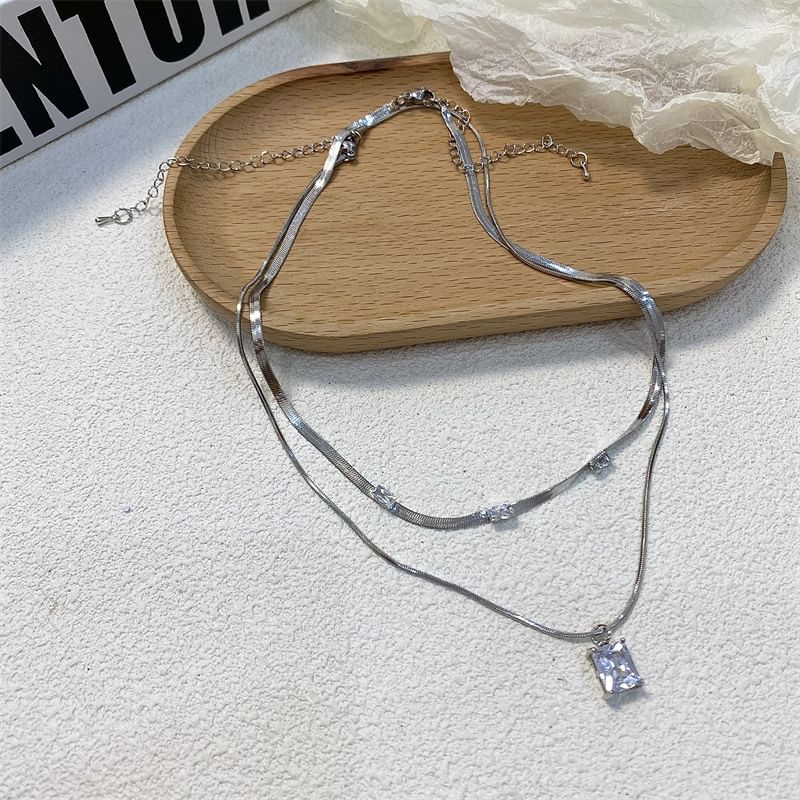 Set of 2: Rhinestone Necklace