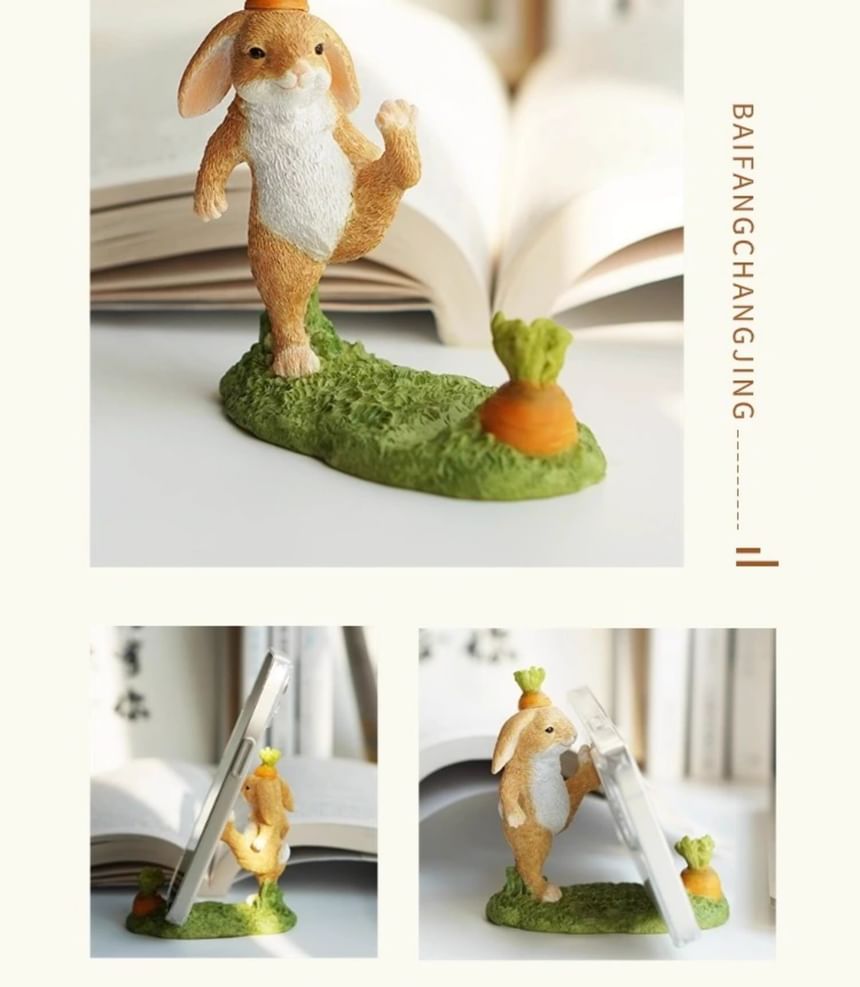 Rabbit Carrot Resin Desktop Phone Holder
