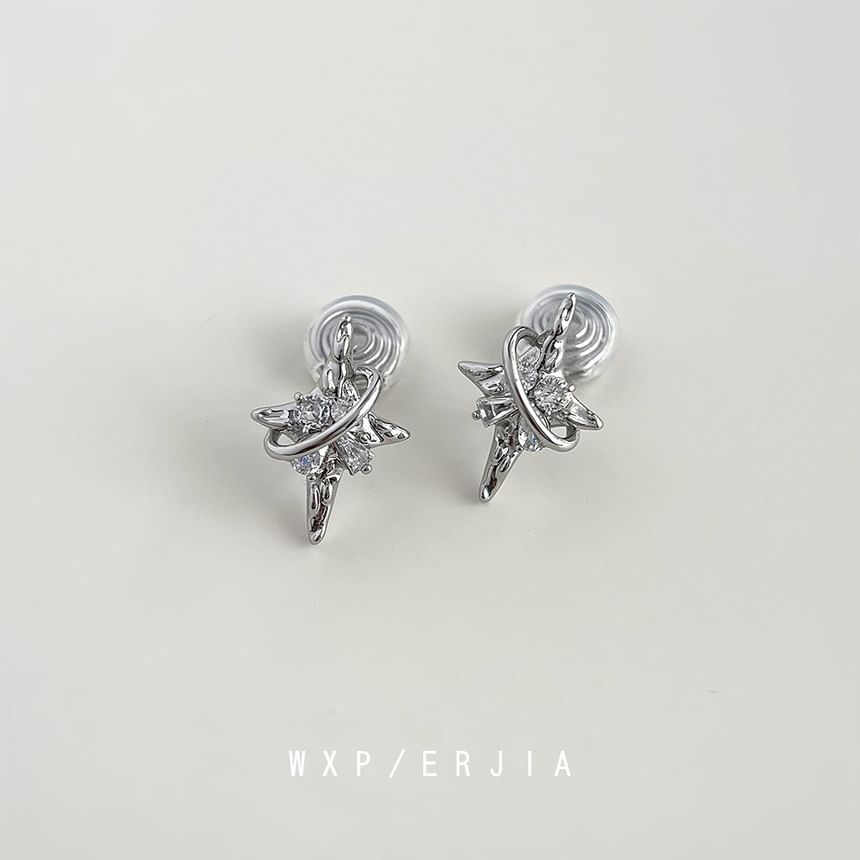 Rhinestone Star Clip On Earring