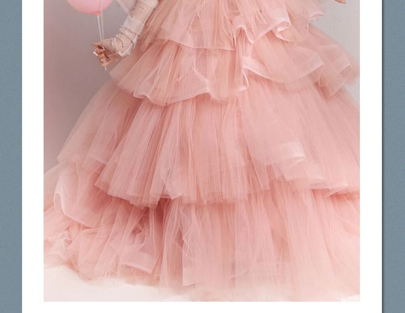 Gown Tulle Evening Strapless Tiered Ball