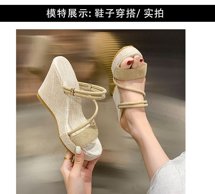 Platform Wedge Strappy Sandals Slide