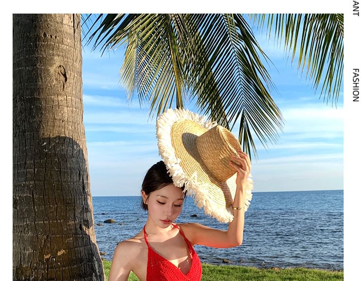 Halter Striped Maxi Sundress