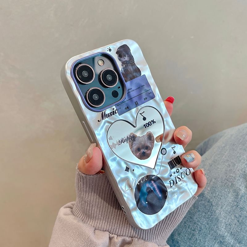 Cat Heart Mirrored Phone Case