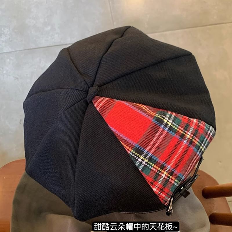 Panel Plaid Beret