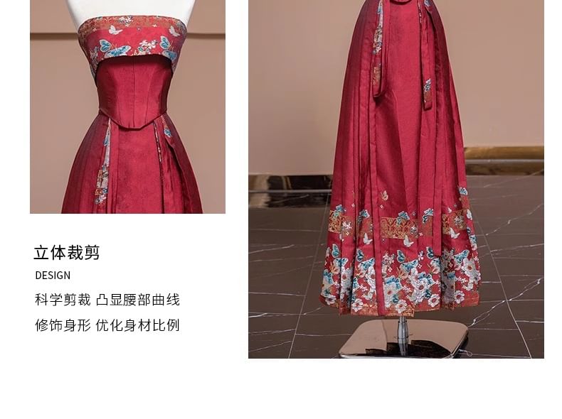 Strapless Wedding A-Line Gown Embroidered