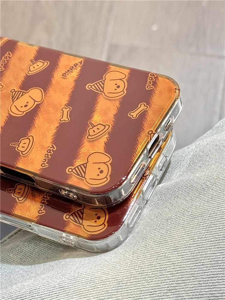 Striped Strap Phone Case Dog