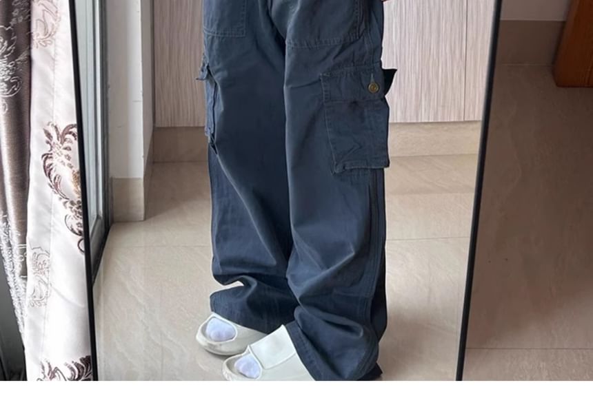Low Waist Plain Baggy Cargo Pants