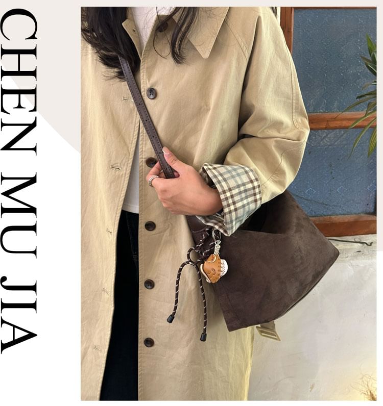 Faux Leather Plain Shoulder Bag