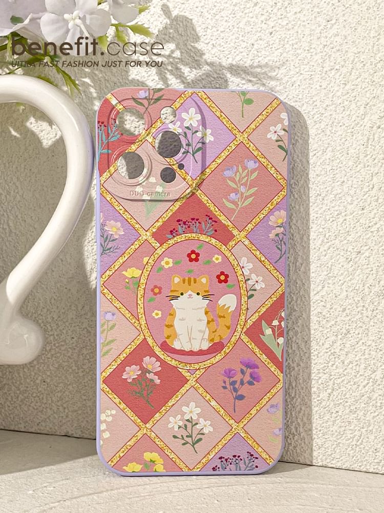 Cat Floral Phone Case
