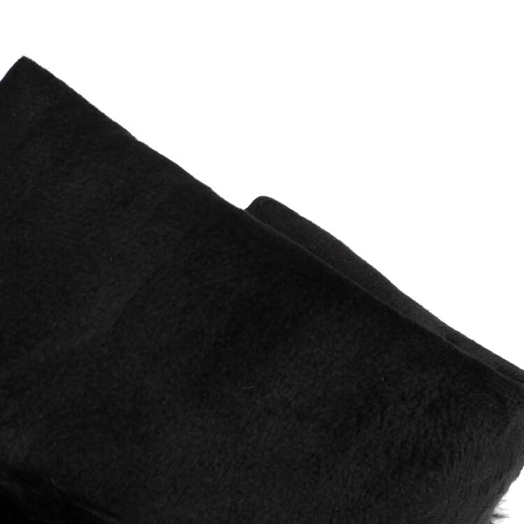 Platform Pom Pom Panel Fluffy Block Heel Mid Calf Boots