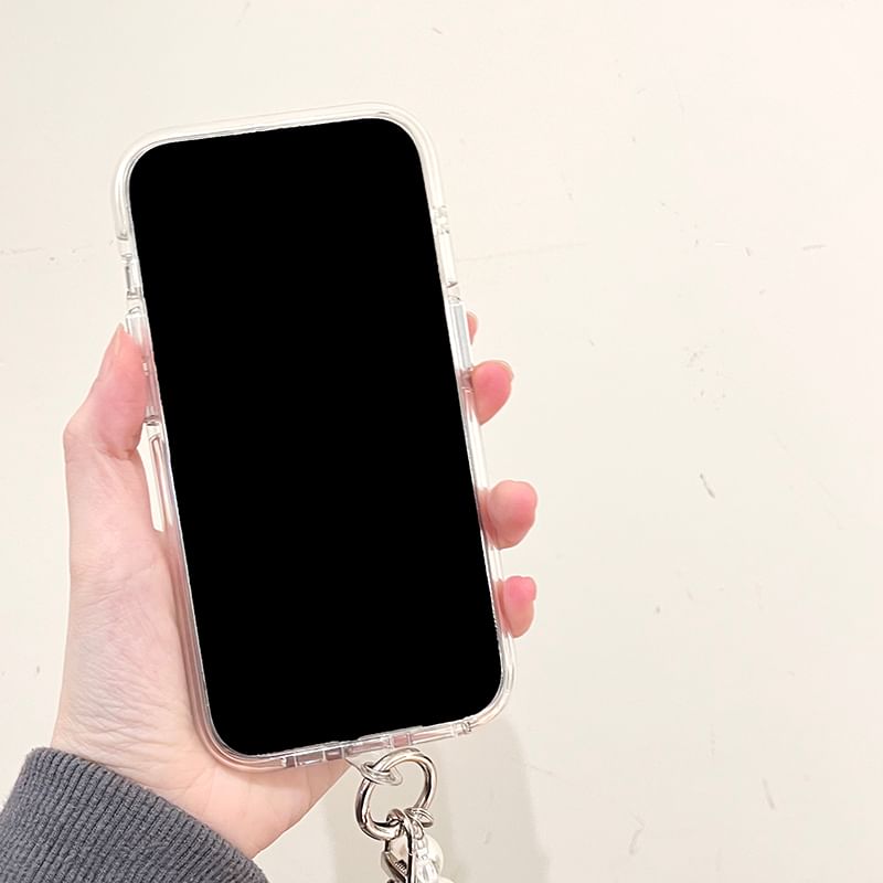 Panel Phone Case / Faux Pearl Strap / Set