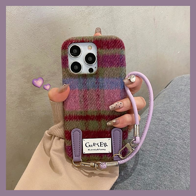 Plaid Strap Phone Case