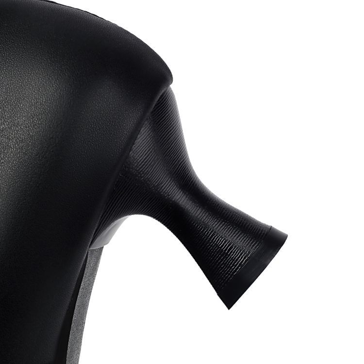 High Heel Lace Panel Buckled Mary Jane Pumps