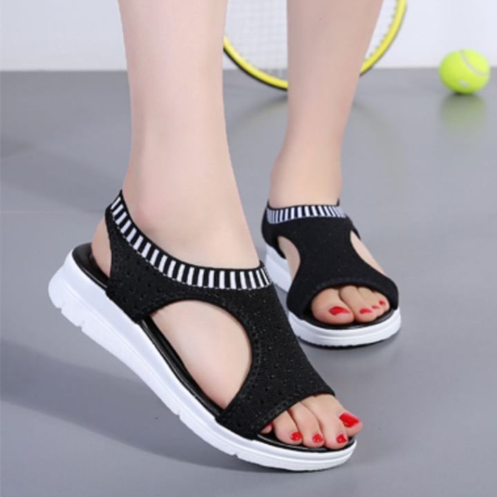 Contrast Trim Cutout Sandals