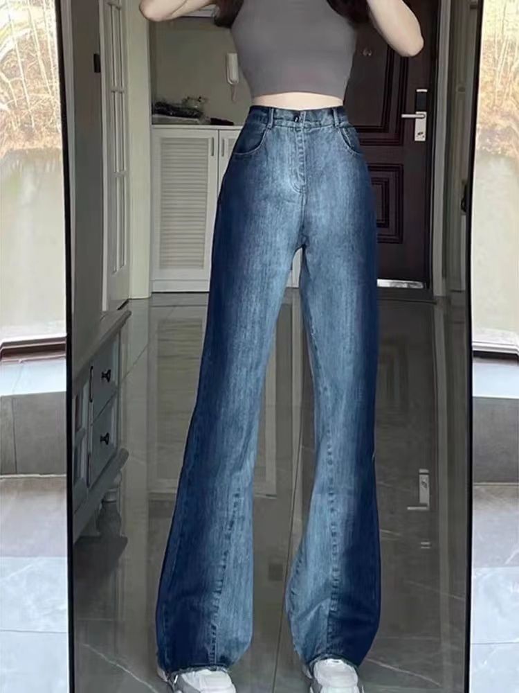 High Waist Washed Wide Leg Jeans
