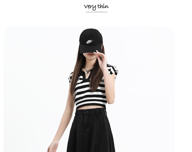 Skirt A-Line High Midi Plain Denim Rise