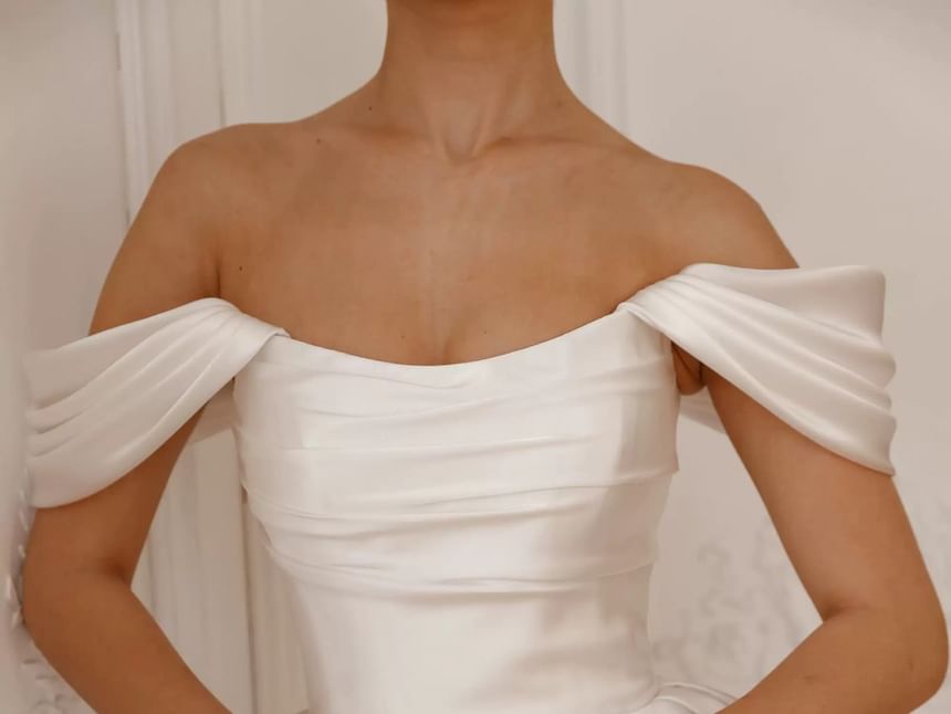 Short Sleeve Off-Shoulder Plain Ruched Mini A-Line Cocktail Dress