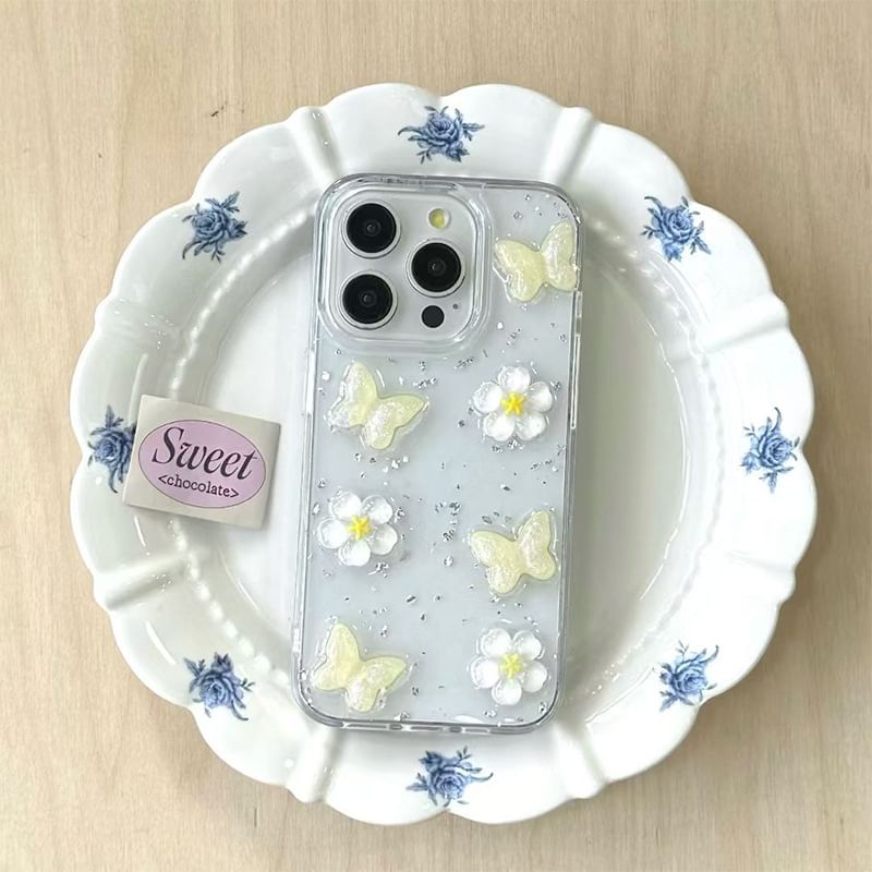 Glitter Floral iPhone Case